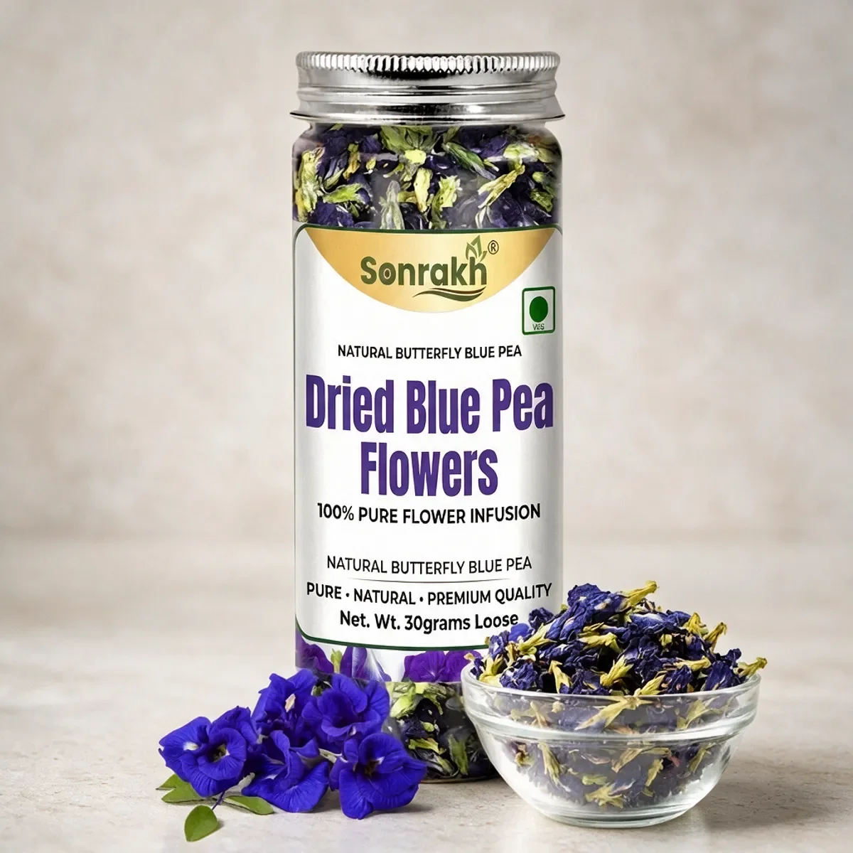 Dried Blue Pea Butterfly Flower Tea